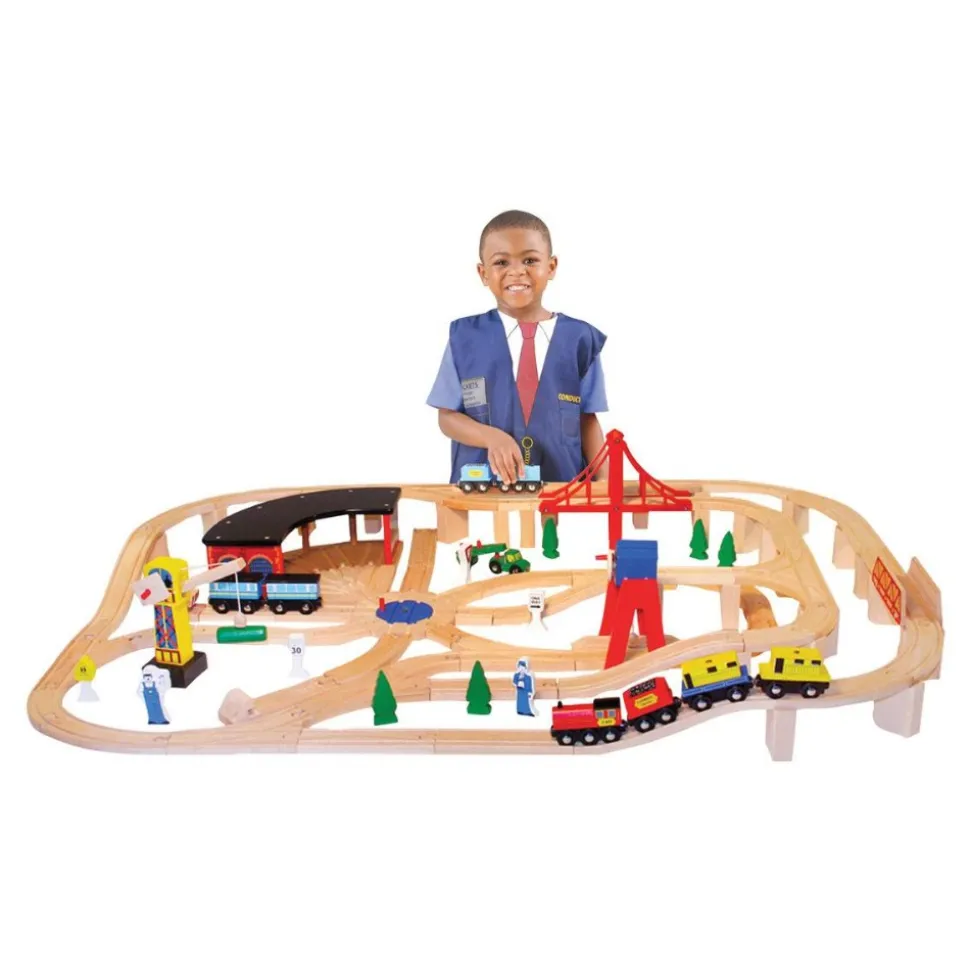 Deluxe Wooden Railway Set