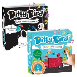 Ditty Bird Black & White and Touch Colors Sound Books Set of 2
