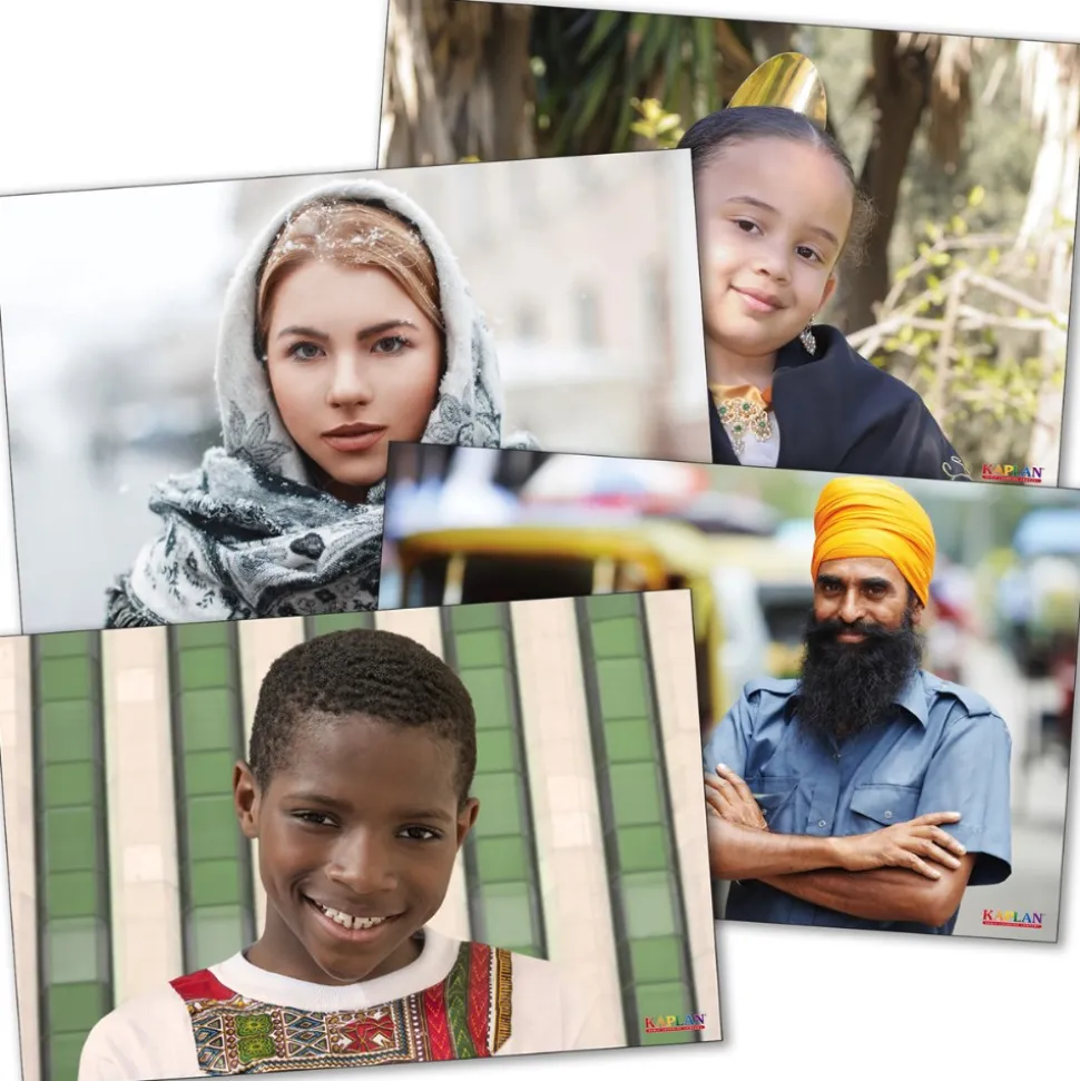 Diverse Smiling Faces From Around the World Poster Set of 12