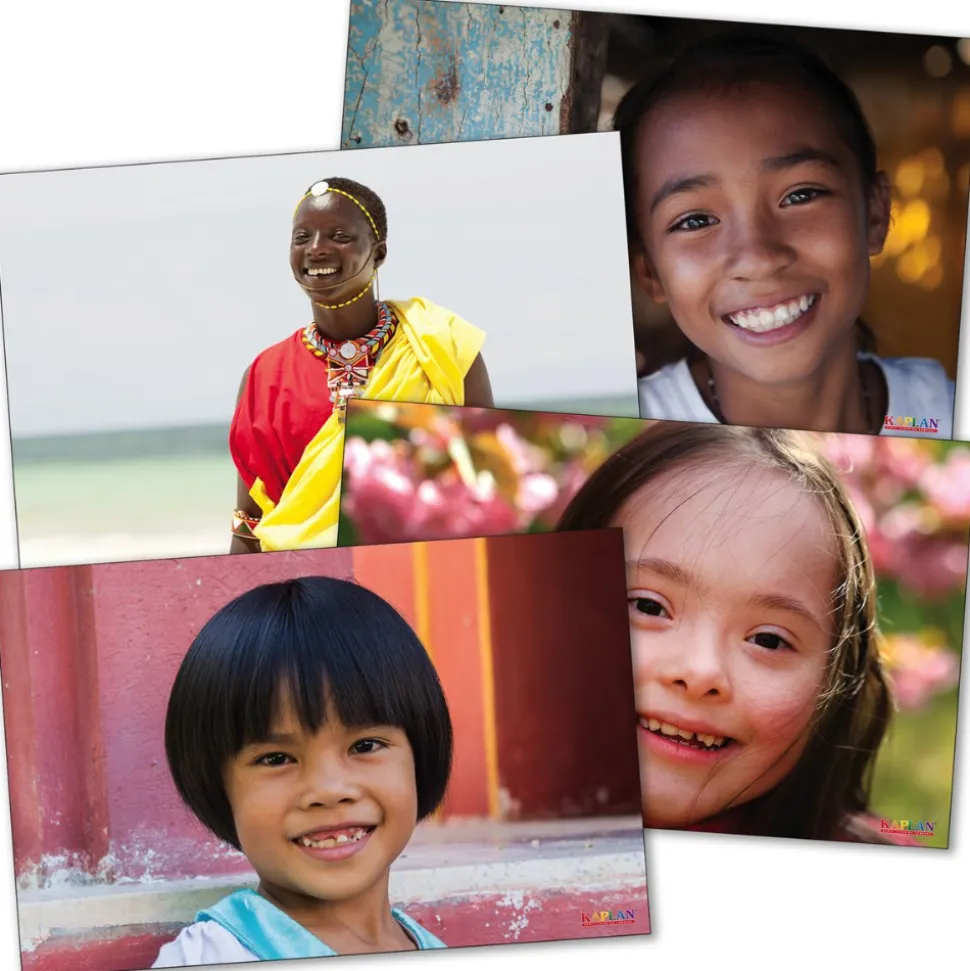 Diverse Smiling Faces From Around the World Poster Set of 12