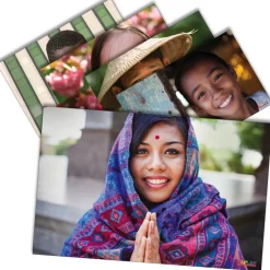 Diverse Smiling Faces From Around the World Poster Set of 12
