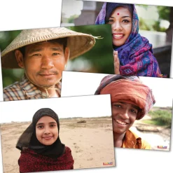 Diverse Smiling Faces From Around the World Poster Set of 12
