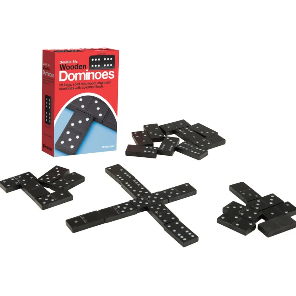 Double Six Wooden Dominoes