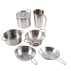 Dramatic Play Stainless Steel Kitchen Set with Utensils 12 Pieces
