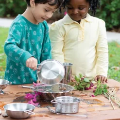 Dramatic Play Stainless Steel Kitchen Set with Utensils 12 Pieces