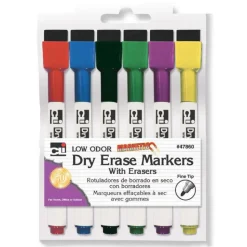 Dry Erase Markers with Erasers