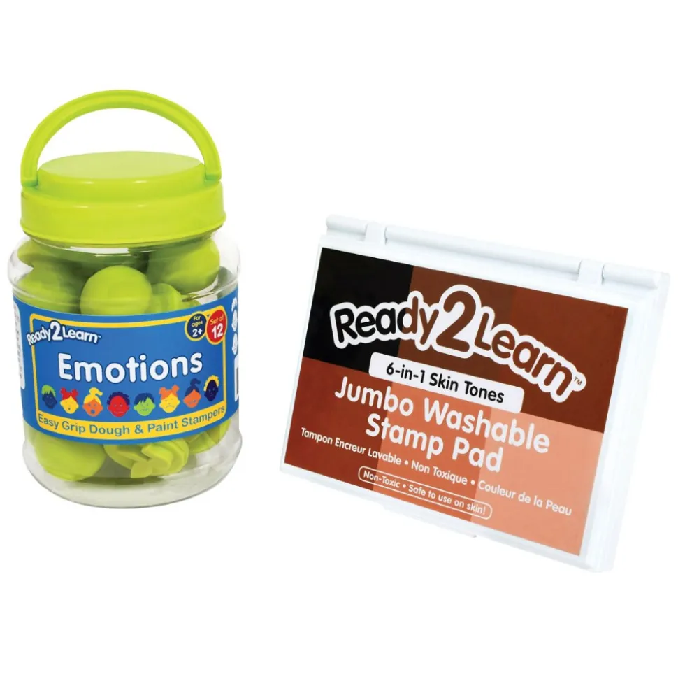 Easy Grip Emotion Stampers & Jumbo 6-in-1 Skin Tone Ink Pad