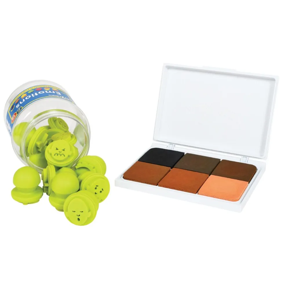 Easy Grip Emotion Stampers & Jumbo 6-in-1 Skin Tone Ink Pad