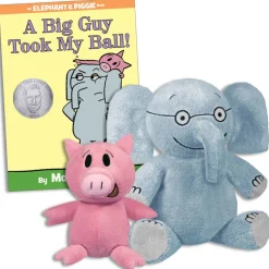 Elephant and Piggie Plushies & A Big Guy Took My Ball Book