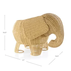 Elephant Washable Wicker Floor Basket