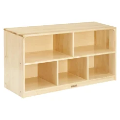 Factory Second Premium Solid Maple Toddler 5-Compartment Storage Unit Solid Back