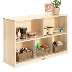 Factory Second Premium Solid Maple Preschool 5-Compartment Storage Unit Solid Back