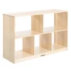 Factory Second Premium Solid Maple Preschool 5-Compartment Storage Unit Acrylic Back
