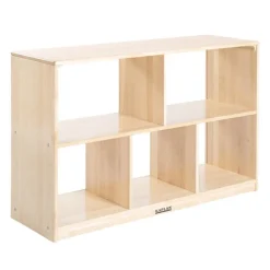 Factory Second Premium Solid Maple Preschool 5-Compartment Storage Unit Acrylic Back