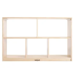 Factory Second Premium Solid Maple Preschool 5-Compartment Storage Unit Acrylic Back