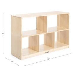 Factory Second Premium Solid Maple Preschool 5-Compartment Storage Unit Acrylic Back