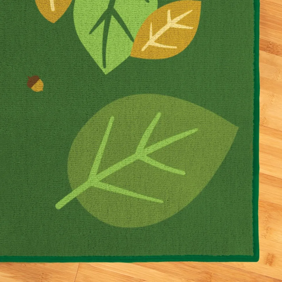 Falling Leaves Carpets Green Rectangle