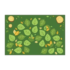 Falling Leaves Carpets Green Rectangle