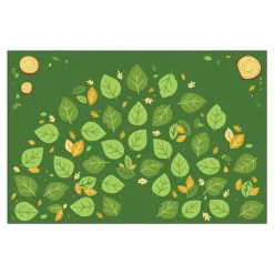 Falling Leaves Carpets Green Rectangle