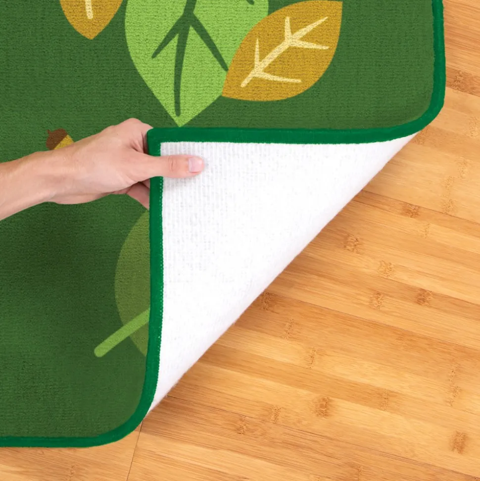 Falling Leaves Carpets Green Rectangle
