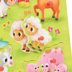Farmyard Animals & Transportation Vehicles Peg Puzzles