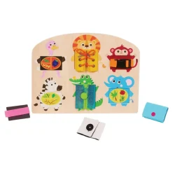 Fine Motor Learning Skills Activity Board Colorful Shapes & Engaging Textures