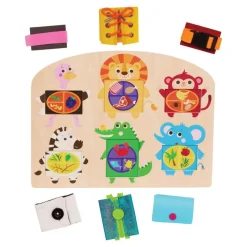Fine Motor Learning Skills Activity Board Colorful Shapes & Engaging Textures