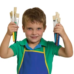 Flat, Stubby-Handle Paint Brushes Set of 30