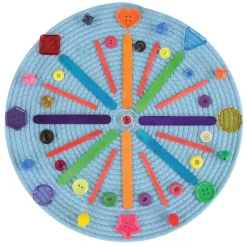Flex Spot Woven Mat Blue 18" Round Set of 6