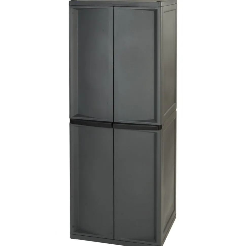 Four-Shelf Storage Cabinet Gray