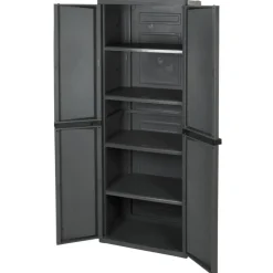 Four-Shelf Storage Cabinet Gray