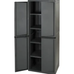 Four-Shelf Storage Cabinet Gray