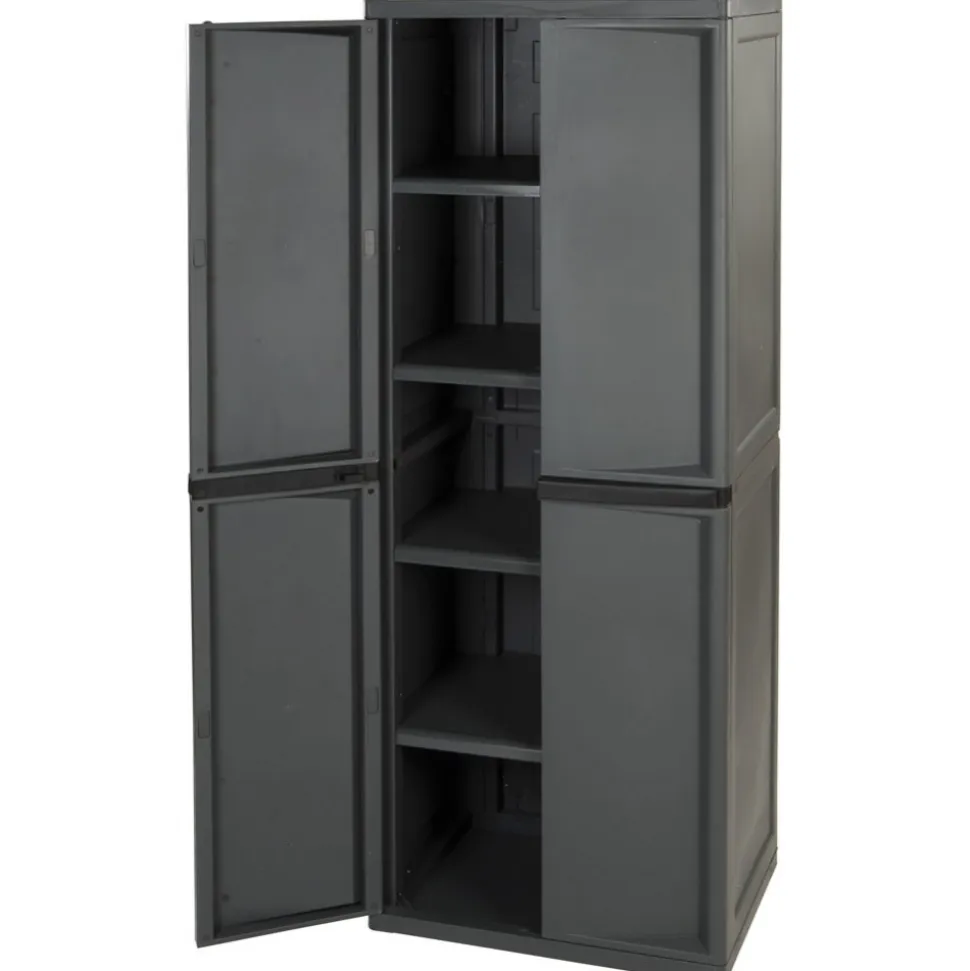 Four-Shelf Storage Cabinet Gray