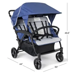 Gaggle® Odyssey 4-Seat Quad Stroller Blue/Gray