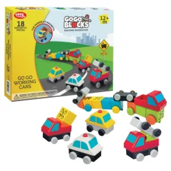 Go Go Working Cars 18 Piece Magnetic Blocks Set