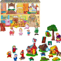 Goldilocks and the Three Bears and The Three Little Pigs Fairy Tales Felt Set
