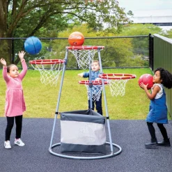 4-Hoop Basketball Play Set with Storage Bag