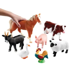Jumbo Animals Set of 18 Farm, Jungle, & Pets