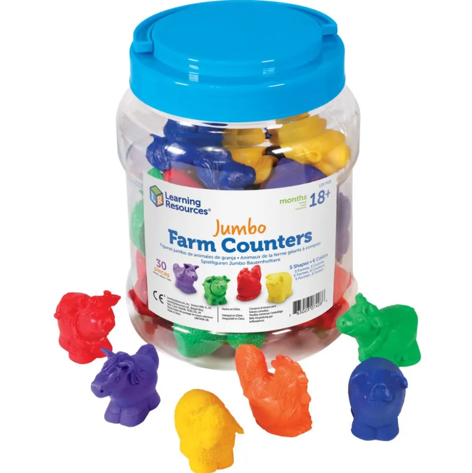 Jumbo Farm Animal Counters 30 Pieces