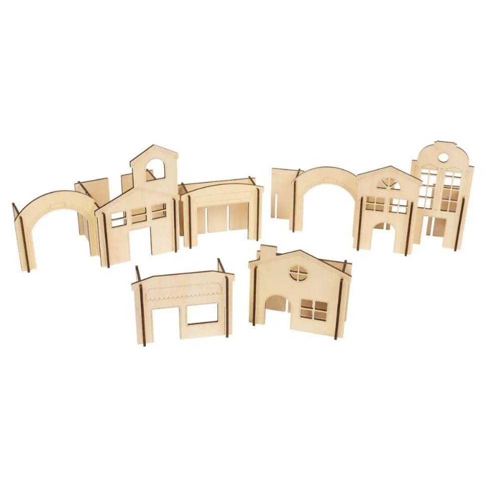 Kindertown Buildings and Roads Wooden Construction Sets
