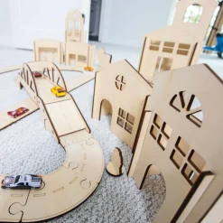 Kindertown Buildings and Roads Wooden Construction Sets