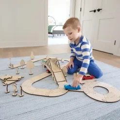 Kindertown Buildings and Roads Wooden Construction Sets