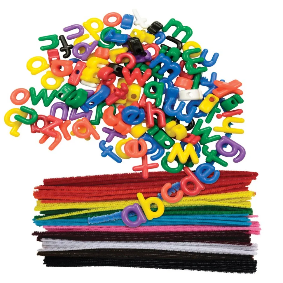 Lacing Lower Case Letter Beads & Chenille Stems