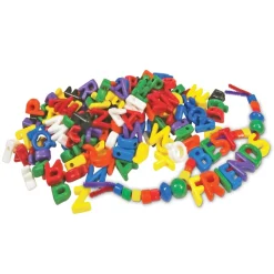 Lacing Manuscript Letter Beads & Chenille Stems