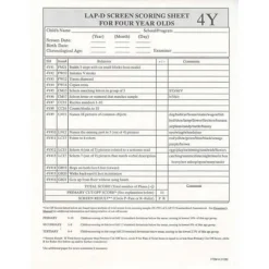 LAP™-D Screens Age 4 Scoring Profile