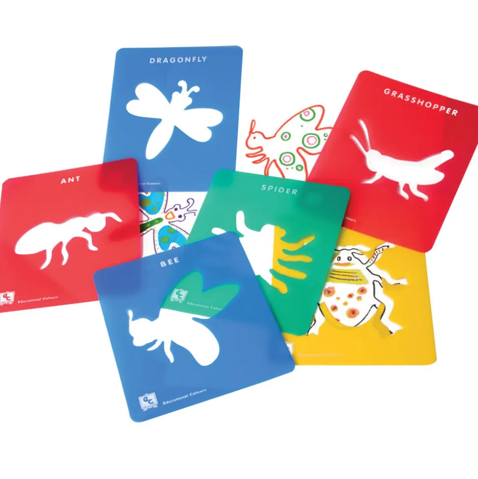Life Science Stencils of Bugs and Animals Set of 24