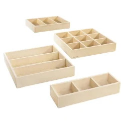 Loose Parts Stacking Wooden Trays 4 Pieces