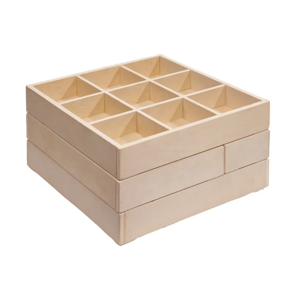Loose Parts Stacking Wooden Trays 4 Pieces