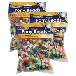Metallic 6mm Pony Beads 1,500 Pieces