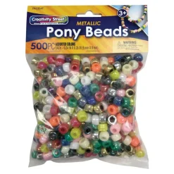 Metallic 6mm Pony Beads 1,500 Pieces